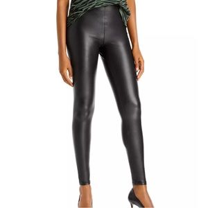 Aqua Black NEW Vegan Leather Preppy Goth Granola Coastal Leggings S